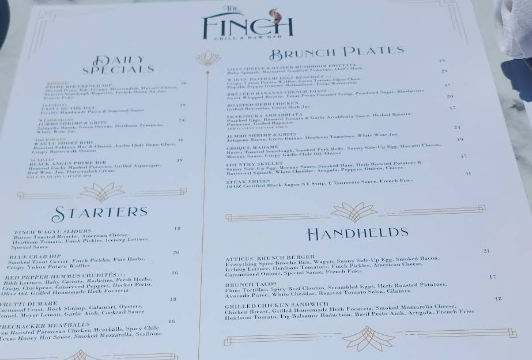 Restaurant The Finch - Delicious American Dining Experience in Grand ...